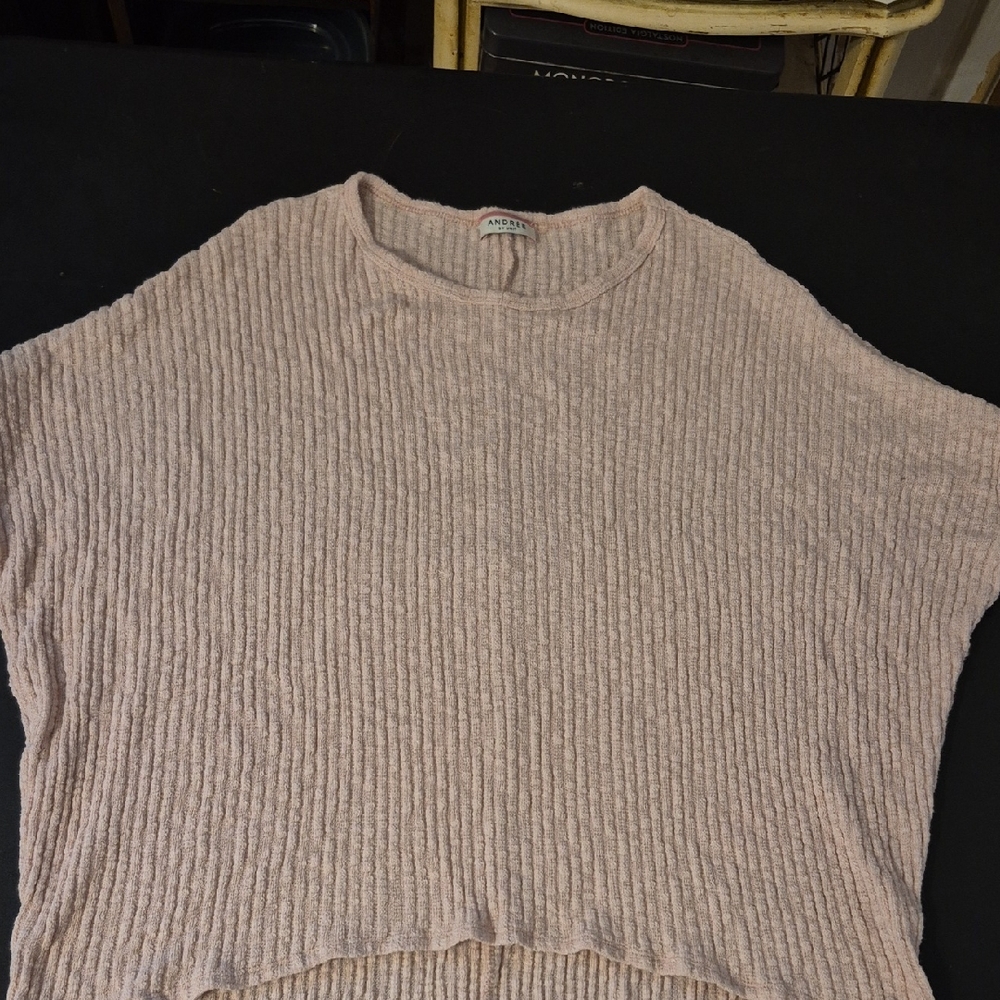 ANDREE BY UNIT Blush Ribbed Knit Tee